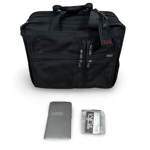 Tumi Alpha Deluxe Expandable Laptop Briefcase Rolling Carry-On Bag Black 26003D4